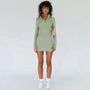 Princess Polly Lime Knit Long Sleeve Dress